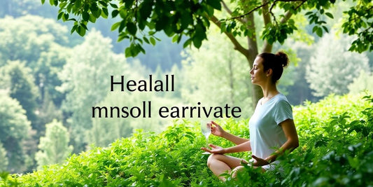 Person meditating in nature to reduce alcohol cravings.