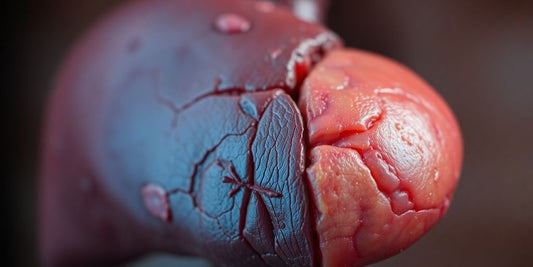 Photograph of a human liver showing healthy and damaged areas.