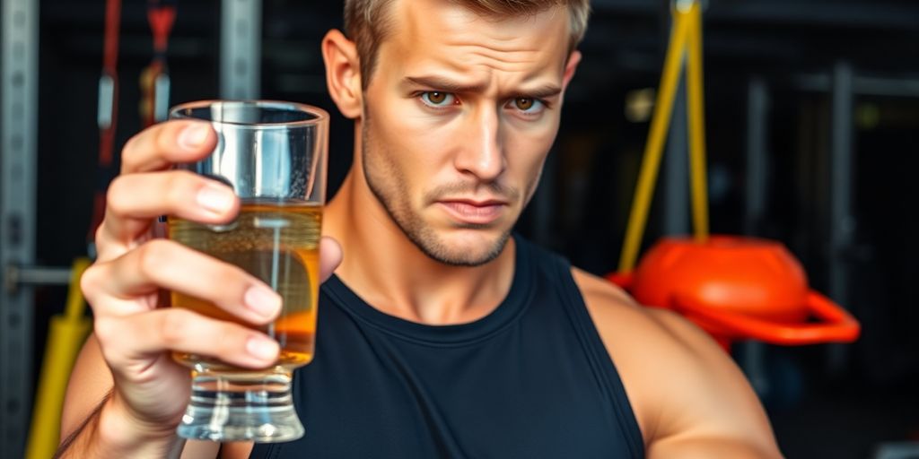 Athlete contemplating alcohol's effects on performance and health.