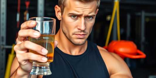 Athlete contemplating alcohol's effects on performance and health.