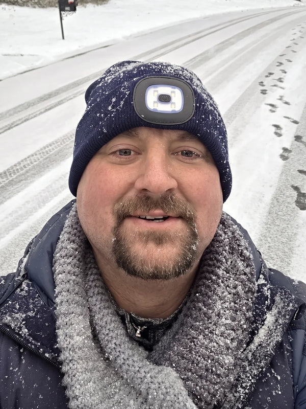 Roger on a snowy morning