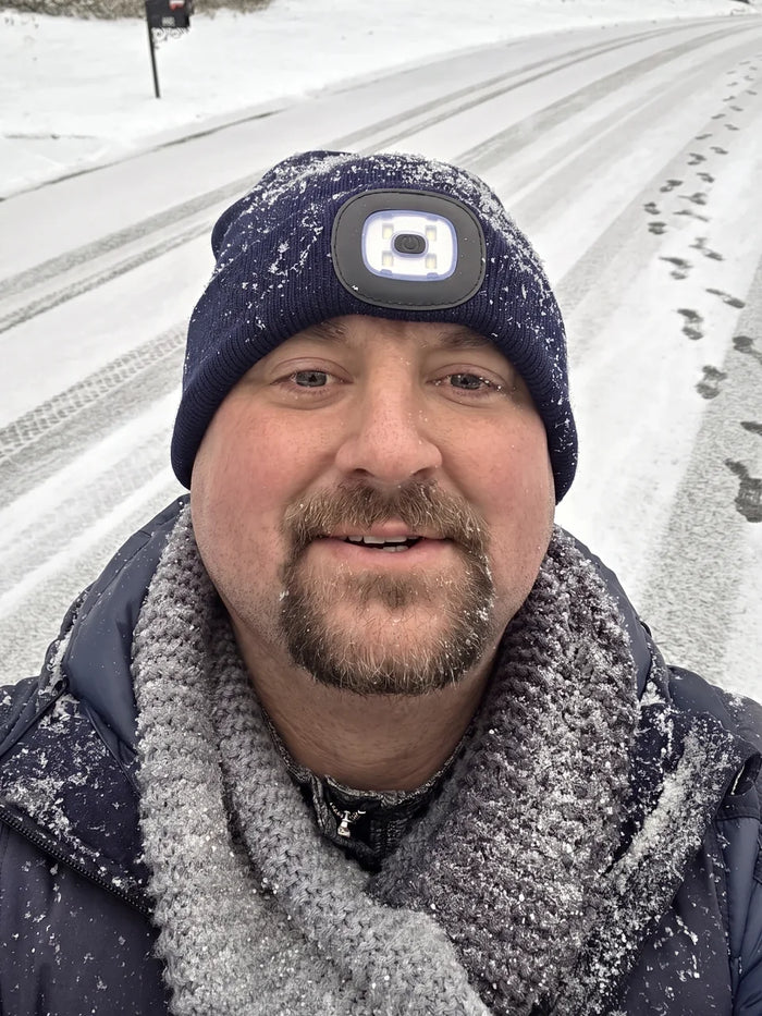 Roger on a snowy morning
